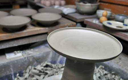 京焼　芙蓉平鉢